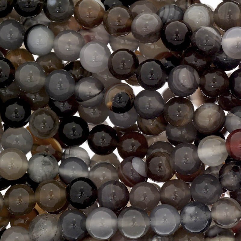 Gray agate beads 8mm balls 46pcs (cord) KAAG0802