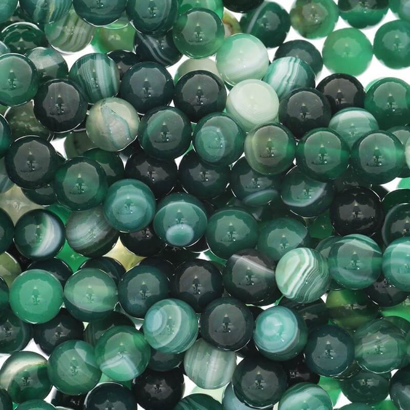 Green agate beads 8mm balls 46pcs (string) KAAG0804