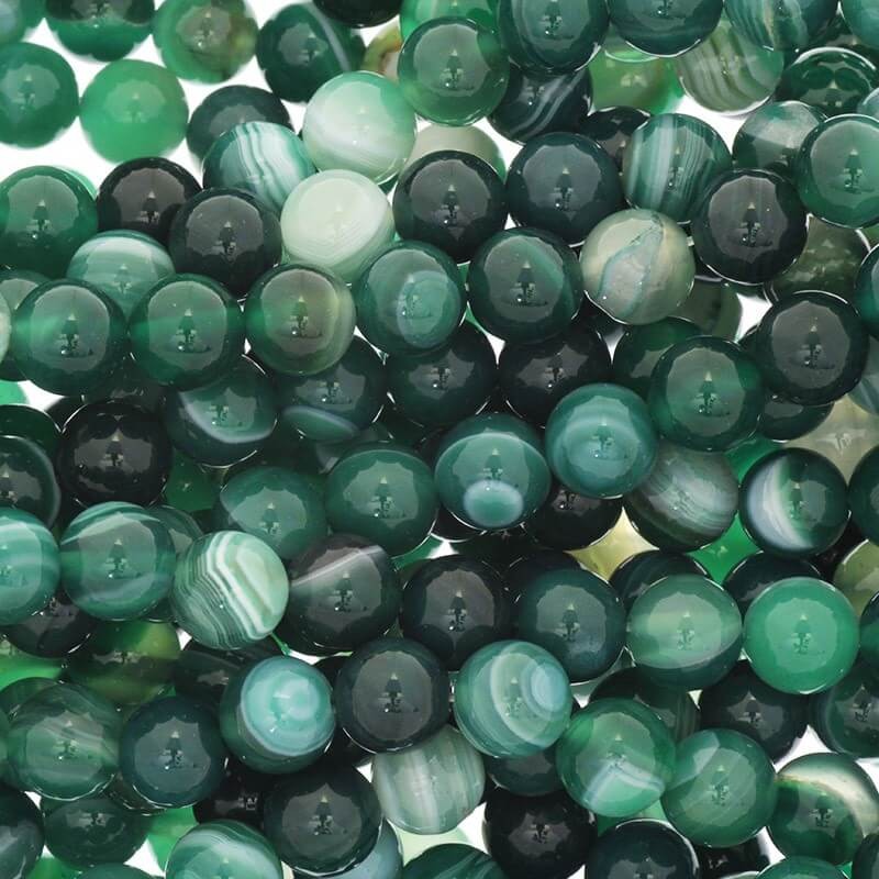 Green agate beads 8mm balls 46pcs (string) KAAG0804