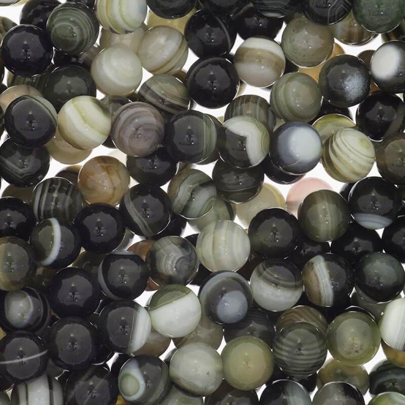 Beads agate olive 8mm balls 46pcs (string) KAAG0805