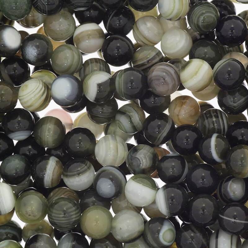 Beads agate olive 8mm balls 46pcs (string) KAAG0805