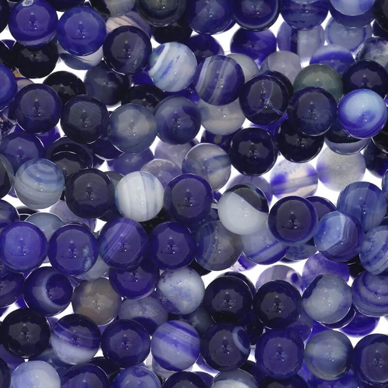 Cobalt agate beads 8mm balls 46pcs (string) KAAG0808