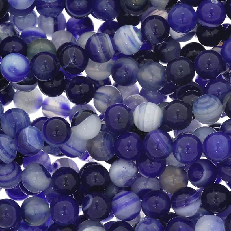 Cobalt agate beads 8mm balls 46pcs (string) KAAG0808