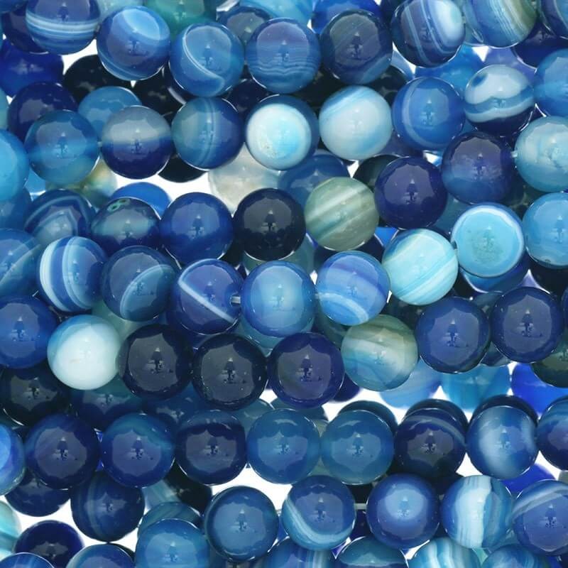Blue agate beads 8mm beads 46pcs (string) KAAG0809