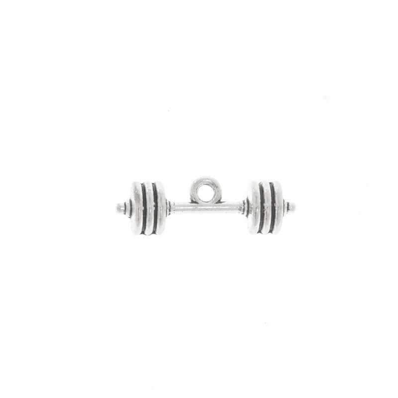 Straight dumbbell pendants, 1 pc, antique silver 25x7mm AAT253