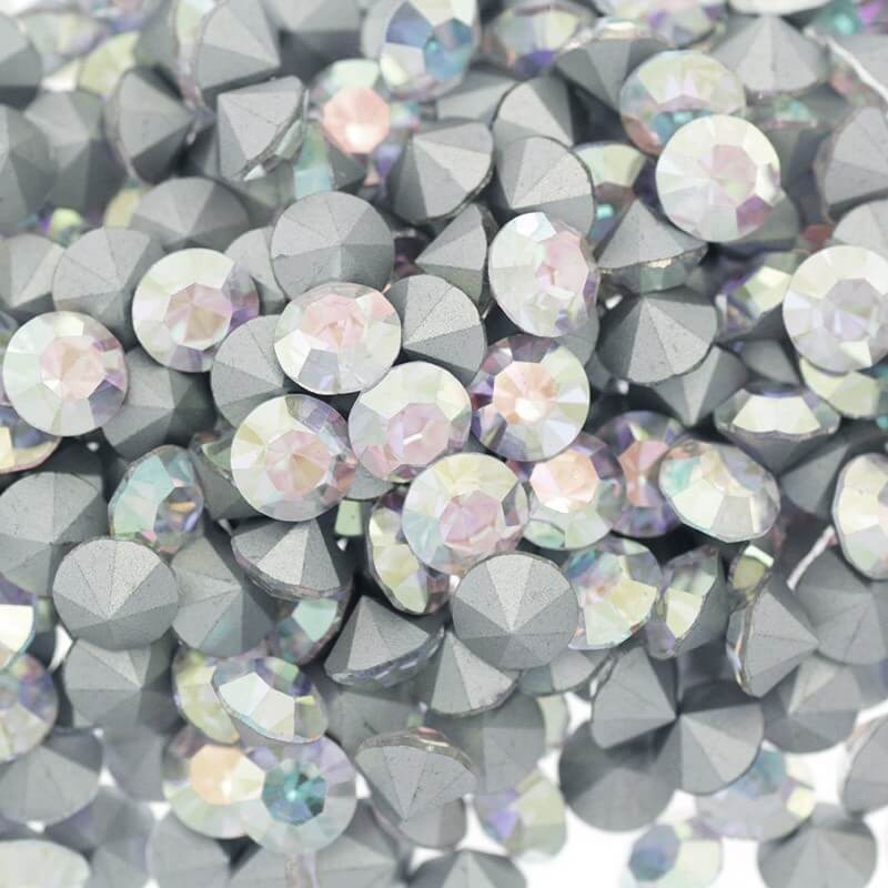 Cabochons glass crystals Preciosa ™ 8x5mm crystal AB 2pcs KBSZKRPR02