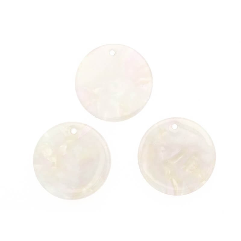 25mm resin pendants / Art Deco resin / pearl nude / 1pc XZR0219