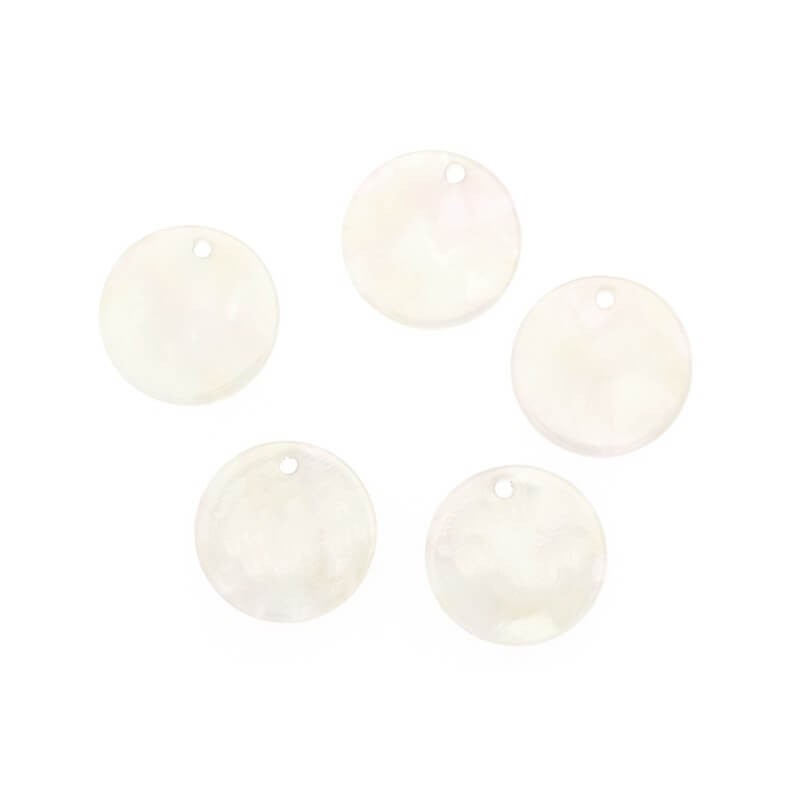16mm resin coin pendants / Art Deco resin / pearl nude / 1pc XZR0220
