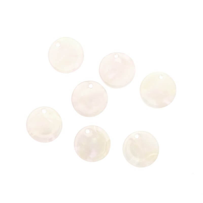 Resin Pendants 14mm / Art Deco Resin / pearl nude / 1pc XZR0221