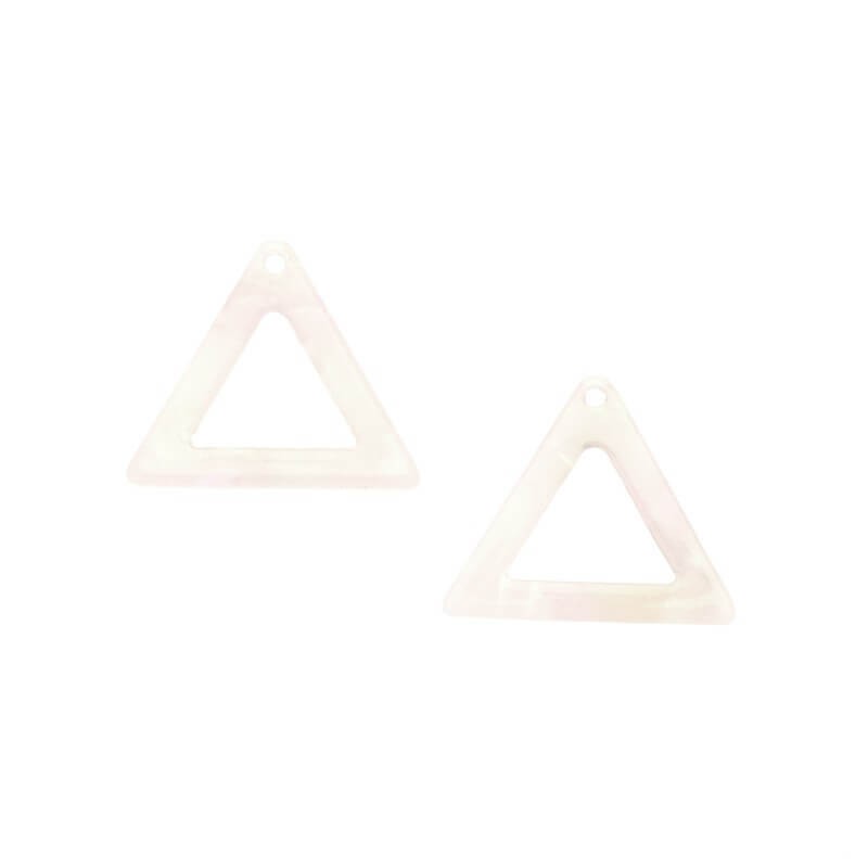 Zawieszki z żywicy trójkąty 17mm/ Żywica Art Deco / perłowy nude / 1szt XZR0201