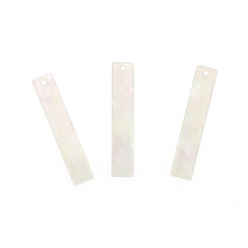 Pendants sticks 34x7mm / Art Deco resin / pearl nude / 1pc XZR0206