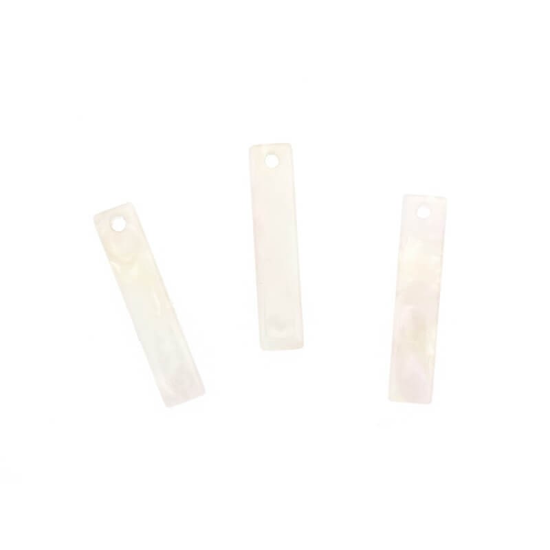 Pendants sticks 25x6mm / Art Deco resin / pearl nude / 1pc XZR0207