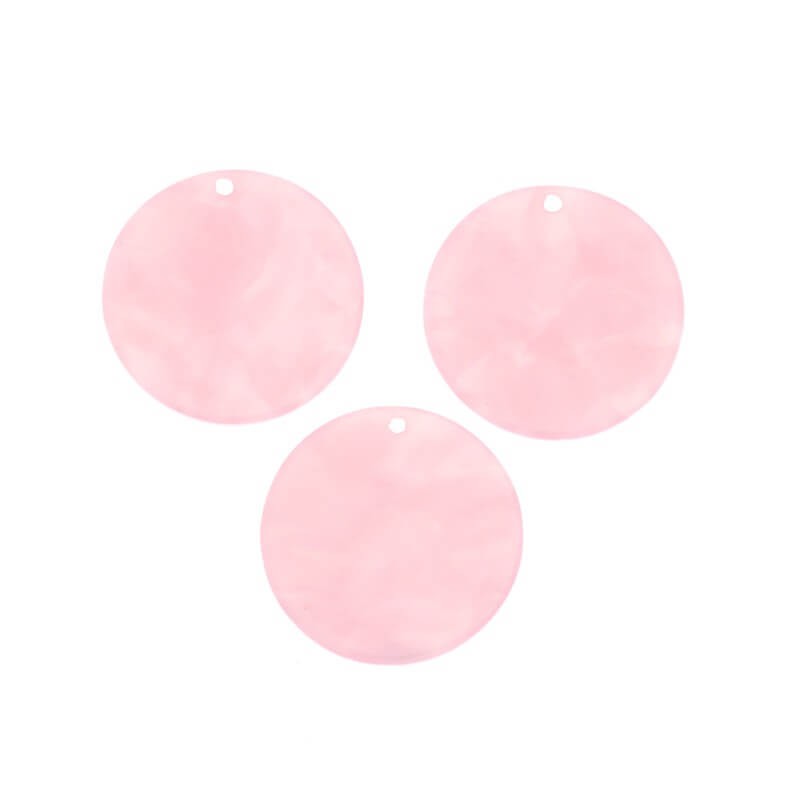 Resin Pendants 25mm / Art Deco Resin / pink pearl / 1pc XZR0508