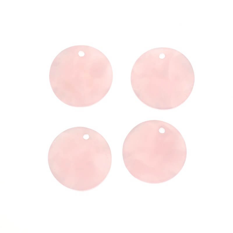 Resin Pendants 17mm / Art Deco Resin / pink pearl / 1pc XZR0510