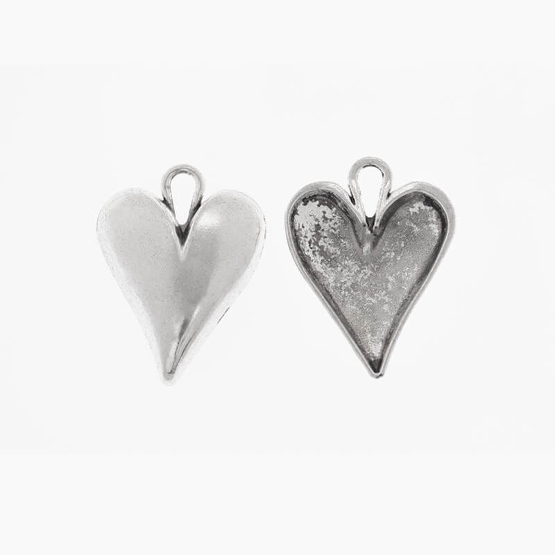Heart pendants, 1 pc, silver 28x36mm AAT263