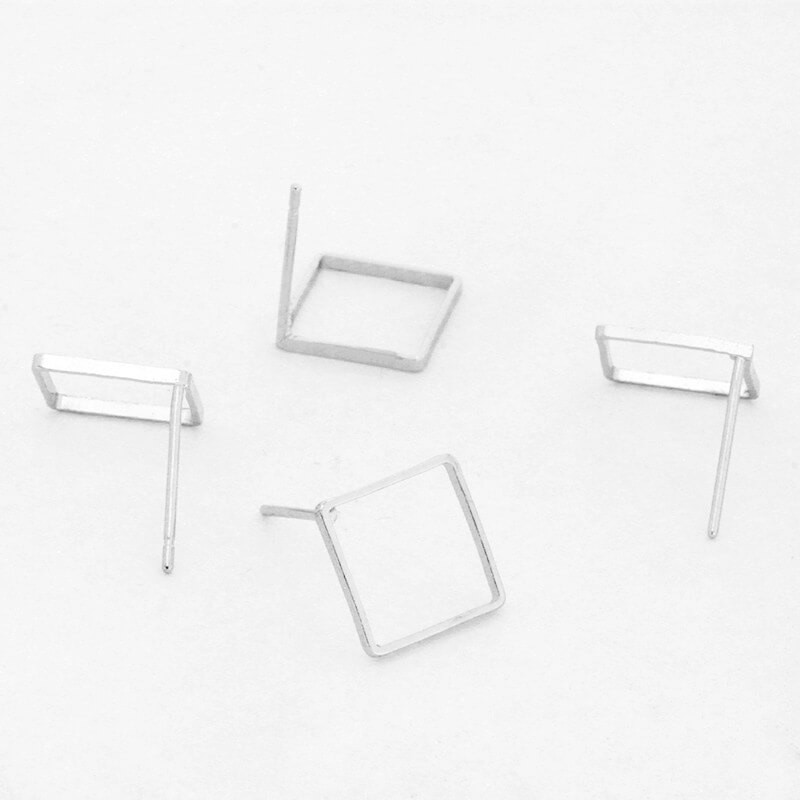 Geometric / square sticks 10mm platinum 4pcs BIGGE02PL