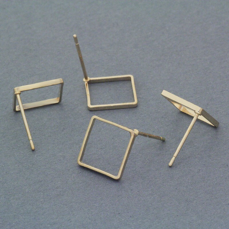 Geometric / square sticks 12mm gold 4pcs BIGGE02KG