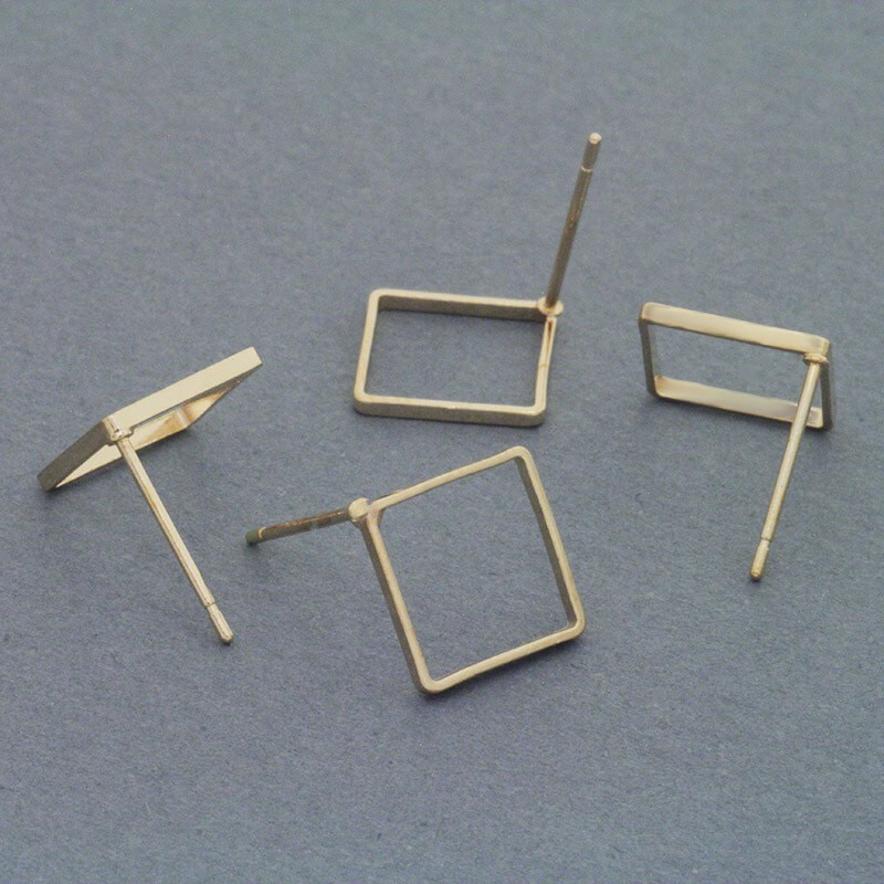 Geometric / square sticks 12mm gold 4pcs BIGGE02KG