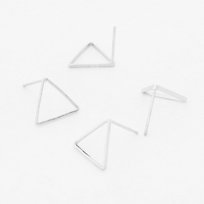 Geometric / triangle pins 11mm platinum 4pcs BIGGE03PL