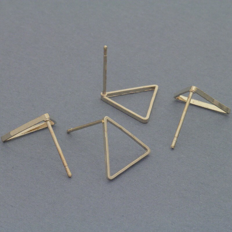 Geometric / triangle pins 13mm gold 4pcs BIGGE03KG