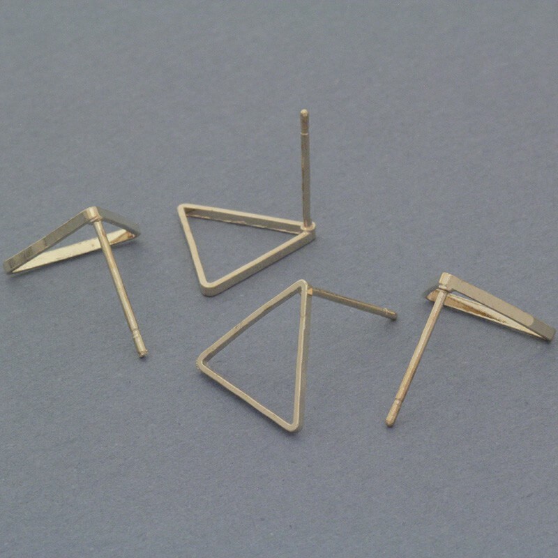 Geometric / triangle pins 13mm gold 4pcs BIGGE03KG