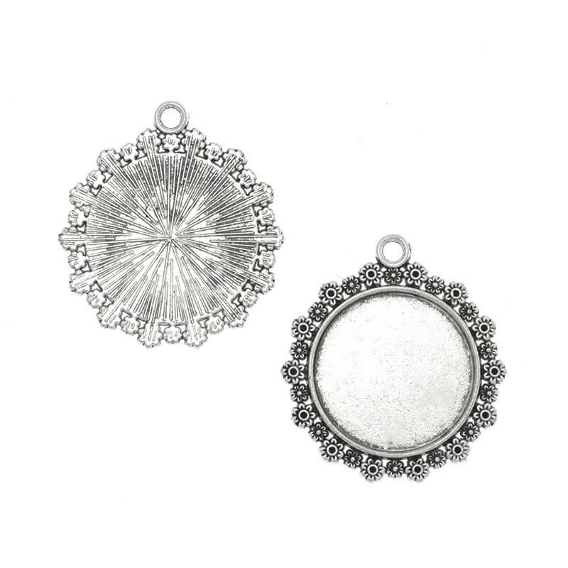 Cabochon bases 20mm garland antique silver 32x28mm 1pc OKWI20AS20