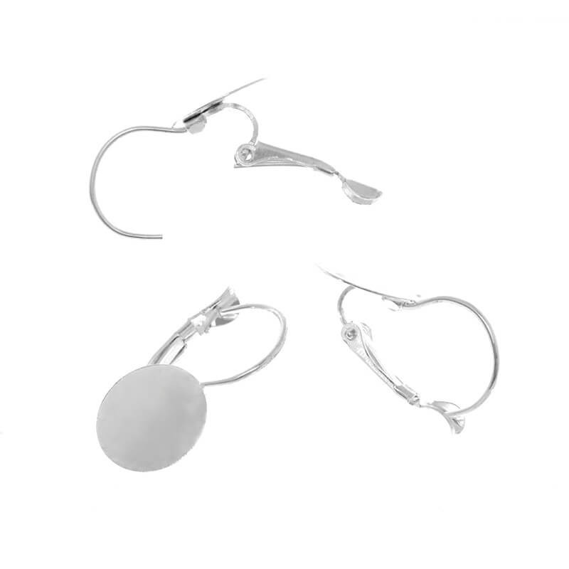 English earwires with a plate 12mm for sticking silver, 2 pairs BIGANGSST