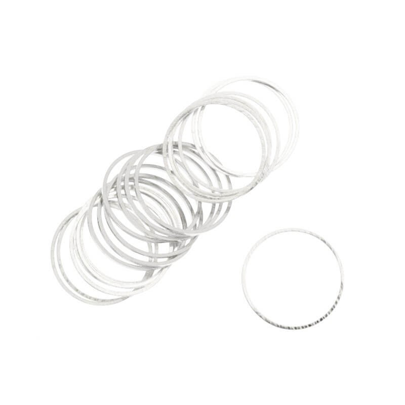 Connectors for jewelry Geometric rings 20mm platinum 6pcs AAT383
