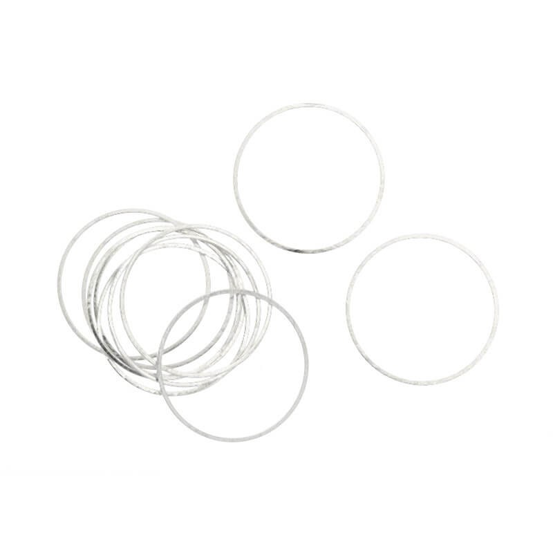 Connectors for jewelry Geometric circles 25mm platinum 6pcs AAT384