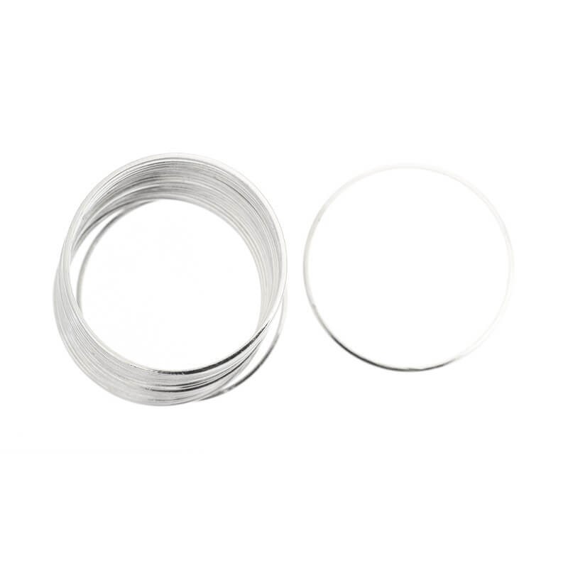 Connectors for jewelry Geometric circles 35mm platinum 6pcs AAT386