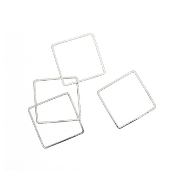 Jewelry connectors Geometric squares 20mm platinum 6pcs AAT387