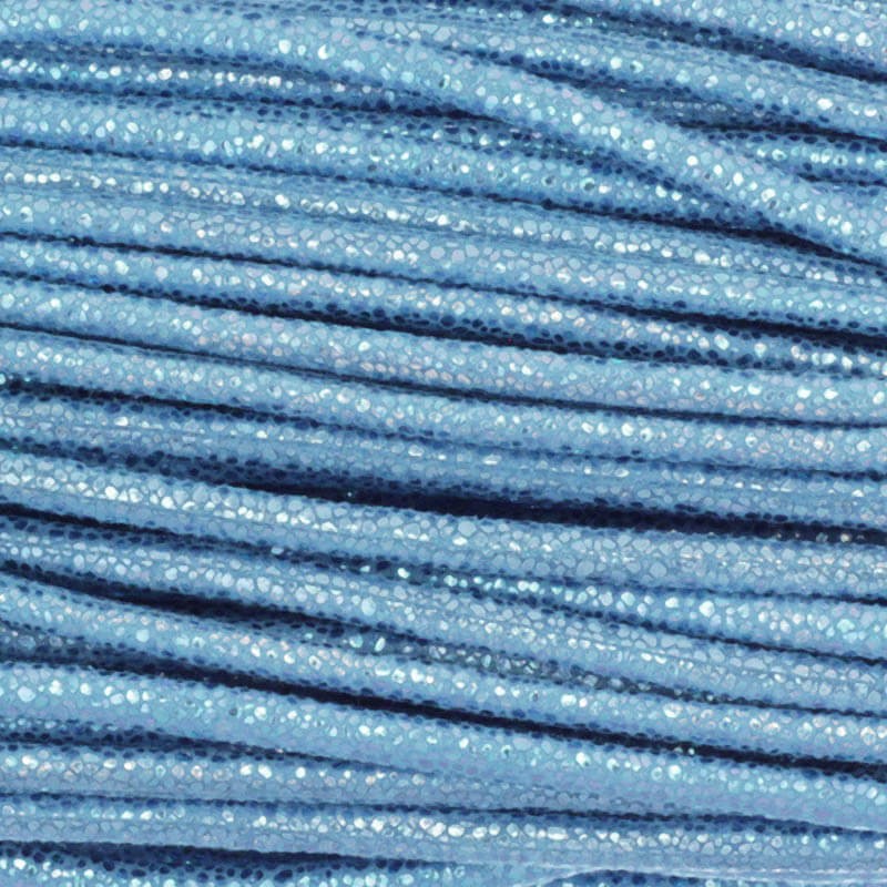 Rzemień Glitter niebieski metalik 3mm ze szpuli 1m RZSZA33