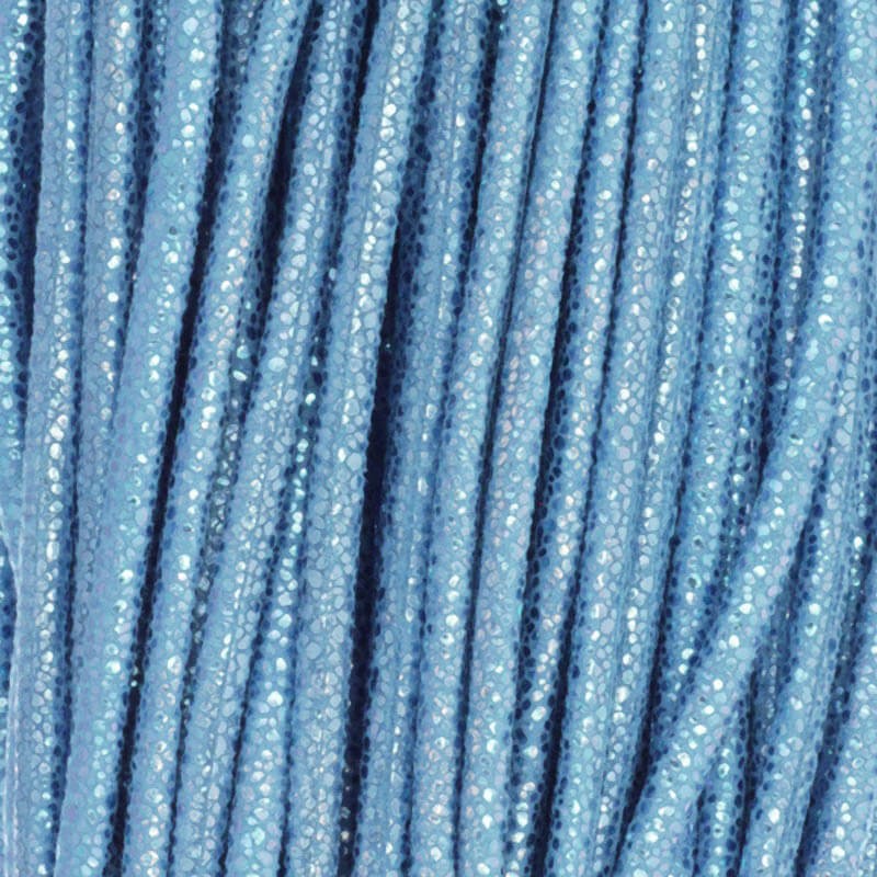 Rzemień Glitter niebieski metalik 3mm ze szpuli 1m RZSZA33