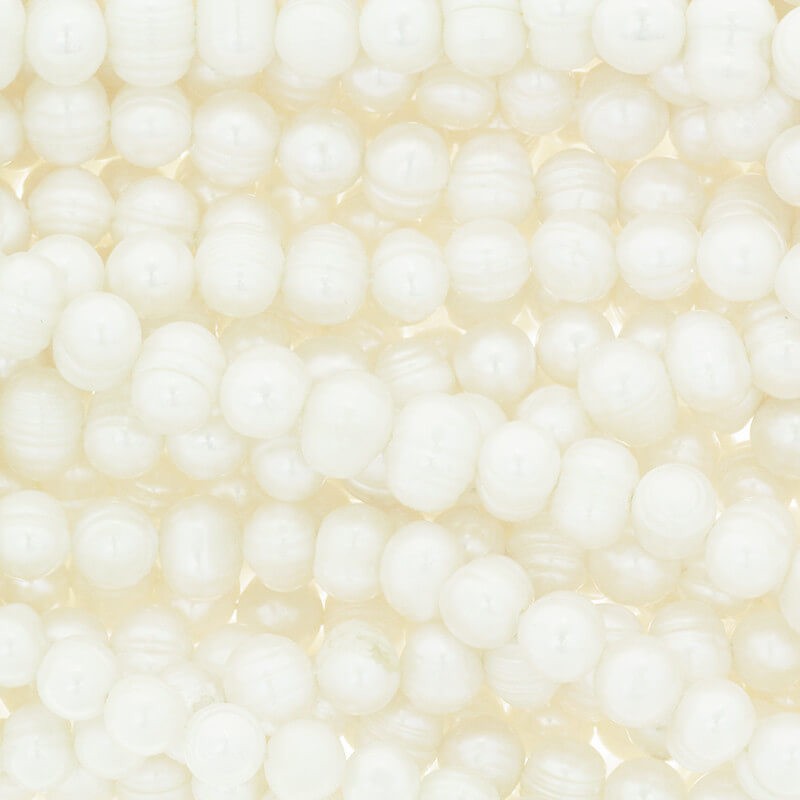 Perły naturalne koraliki 8mm/ sznur 54szt jasne perłowe PASW41