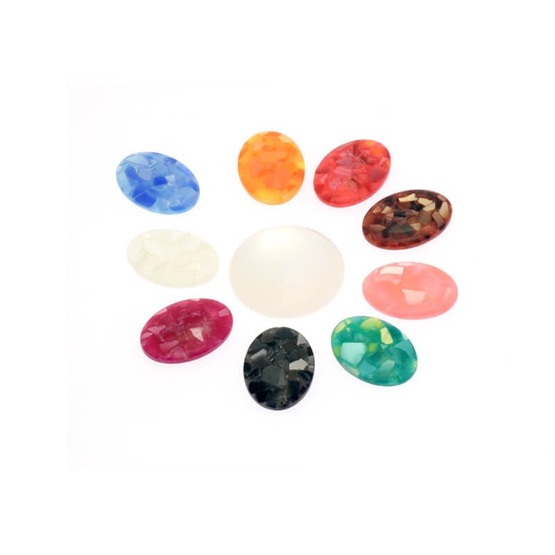 Resin cabochons 18x25mm / turtle shell / pink / 1pc KBAD182504