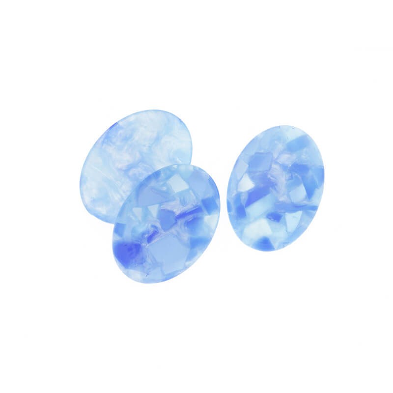 Resin cabochons 18x25mm / turtle shell / blue / 1pc KBAD182506