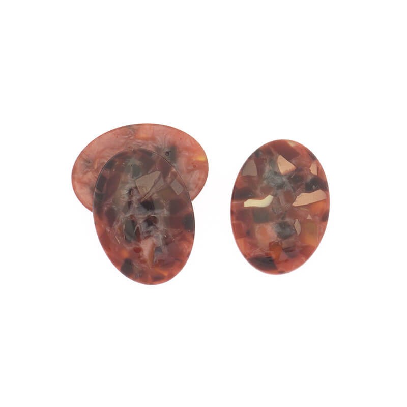 Resin cabochons 18x25mm / turtle shell / brown / 1pc KBAD182508
