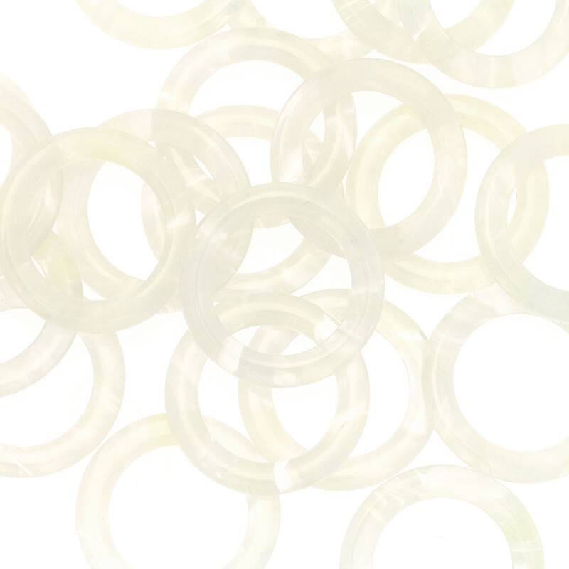 Pendants circles 22mm / Art Deco resin / cream fog / 1pc XZR0701