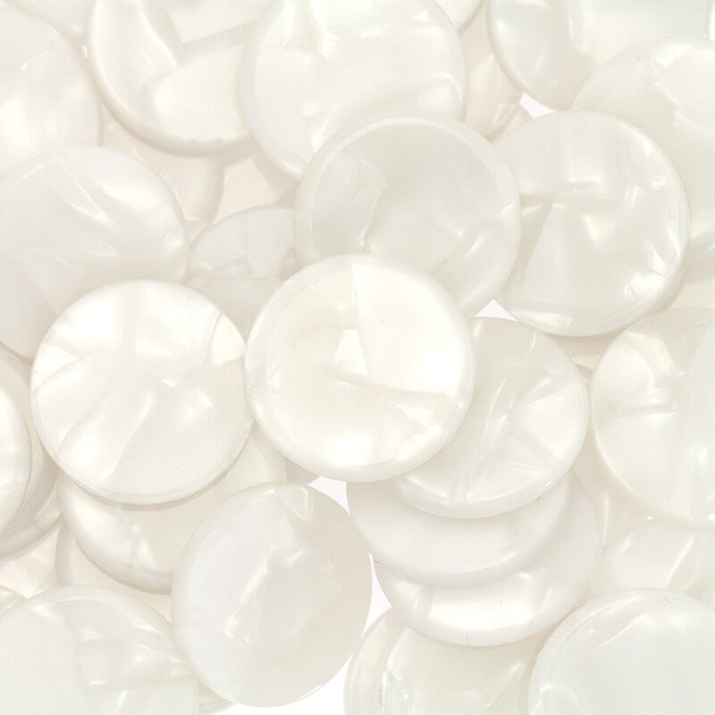 Kaboszony 19mm / Żywica Art Deco / biała perła 1szt XZR1601