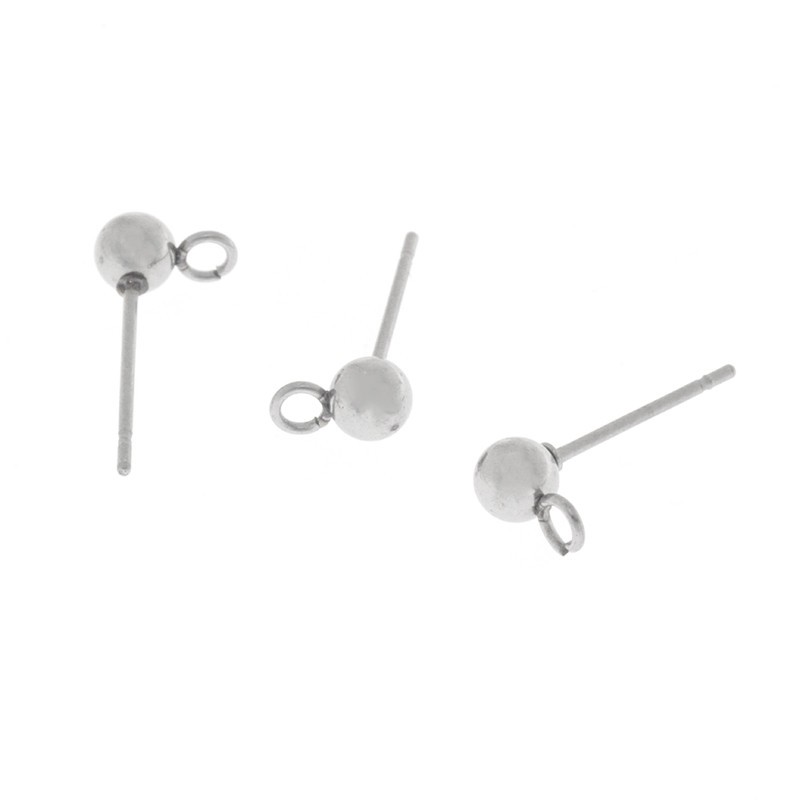 Ball studs 4mm with eyelet surgical steel 2pcs ASS066