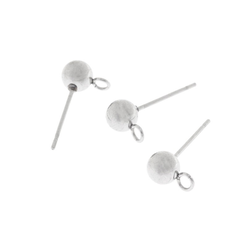 Ball studs 5mm with eyelet surgical steel 2pcs ASS067