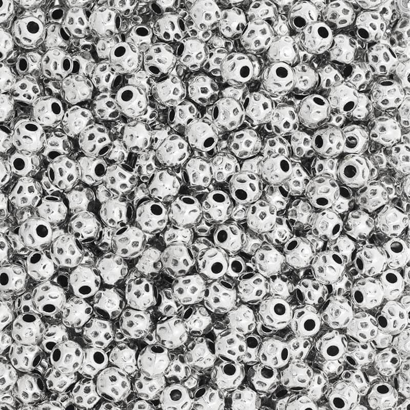 Spacers crushed balls 5 pcs silver 7.5x8.5mm AAT198