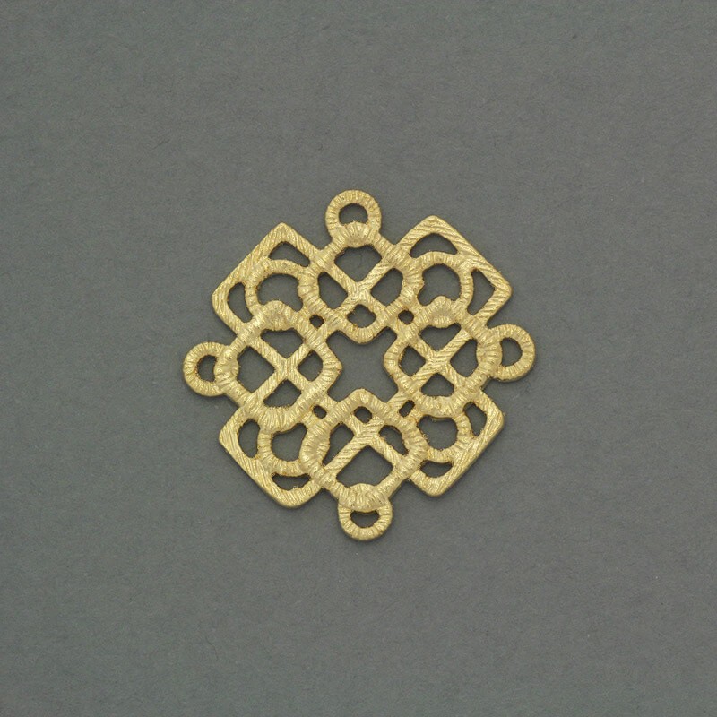 Connectors, lace, gold-plated squares 26x1mm 1pc AKG365