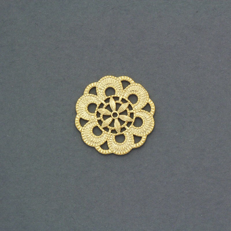 Lace connectors gold-plated flowers 20x1mm 1pc AKG364