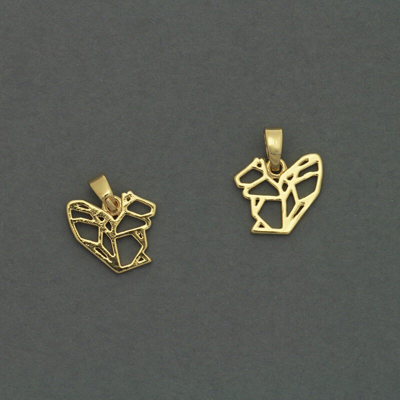 Squirrel pendants with a tie gold-plated 16x12mm 1pc AKG357