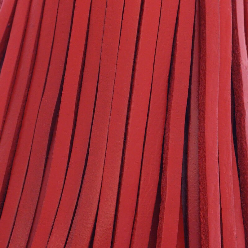 Rzemień płaski skórzany 2x3mm czerwony ze szpuli 1m RZIN06