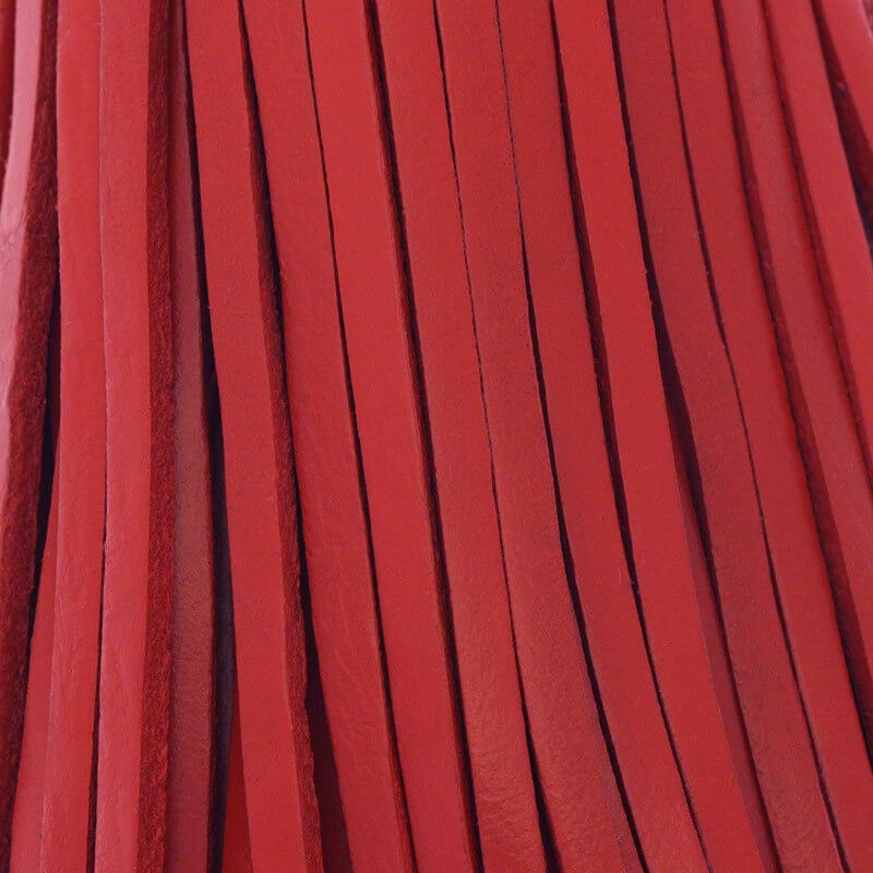 Leather flat strap 2x3mm red, spool 1m RZIN06