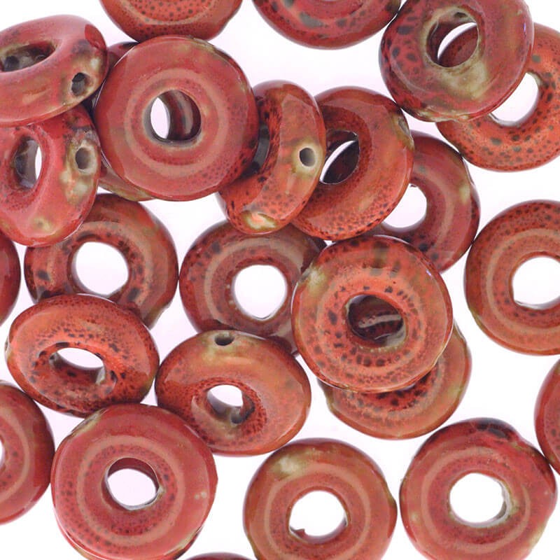Ceramic autumn tire red 20x6mm 1pc CJIN002