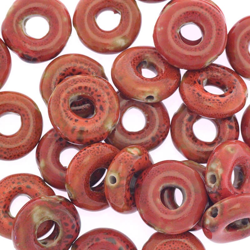 Ceramic autumn tire red 20x6mm 1pc CJIN002