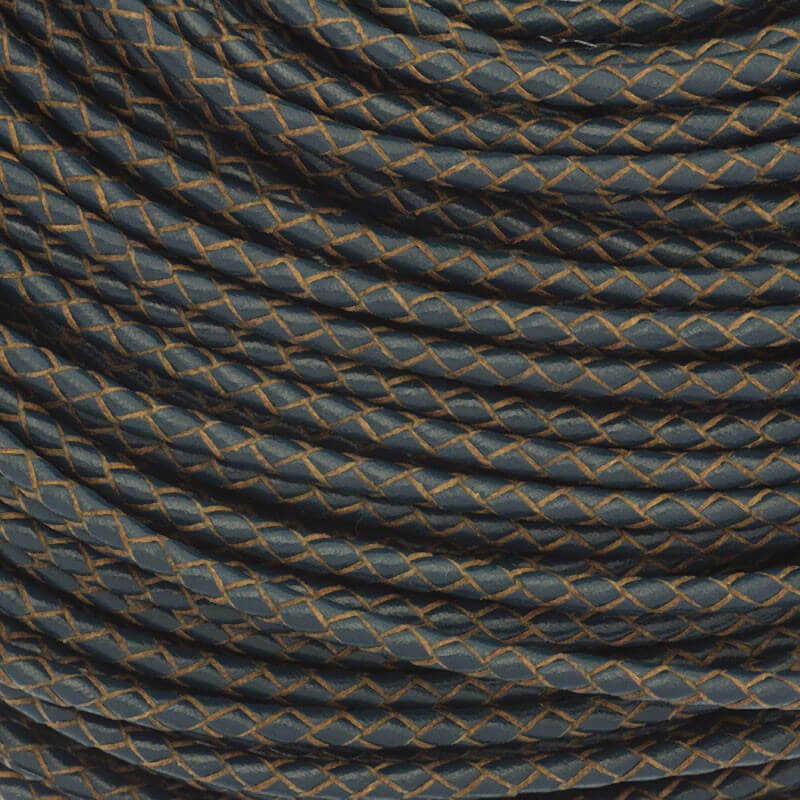 Rzemień skórzany pleciony 3mm morski ze szpuli 50cm RZIN3010